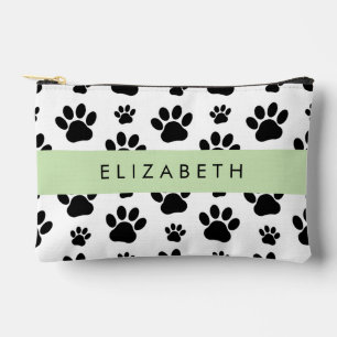 Pochette À Accessoires Motif Empreintes de Patte, Pattes de Chien, Noir e