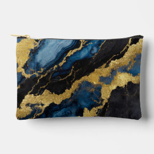 Pochette À Accessoires Motif en marbre bleu avec or