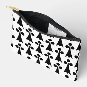 Pochette À Accessoires Motif Ermine, Motif médiéval, noir sur blanc