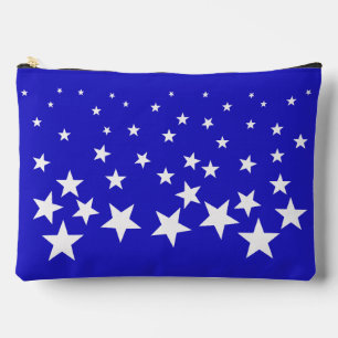 Pochette À Accessoires Motif étoile blanche sur arrière - plan bleu