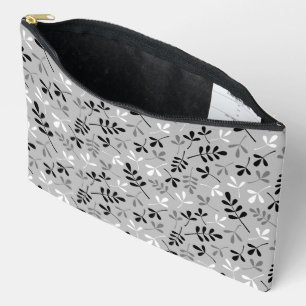 Pochette À Accessoires Motif Feuille assisté Monochrome