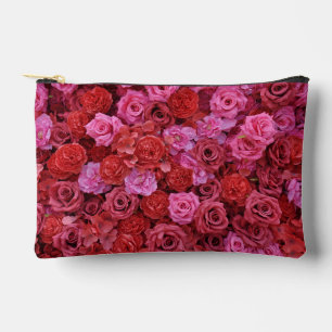 Pochette À Accessoires Motif floral de roses roses et rouges