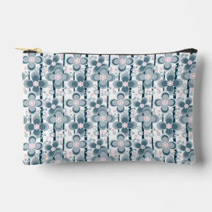 Pochette À Accessoires Motif floral gris et blanc gris