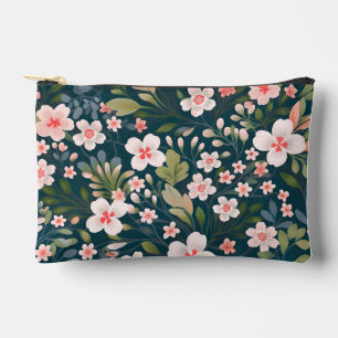 Pochette À Accessoires Motif floral rose et blanc élégant