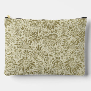 Pochette À Accessoires Motif Floral Vert Sage Antique Damas