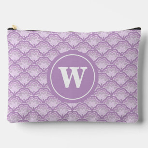 Pochette À Accessoires Motif floral violet doux monogramme personnalisé