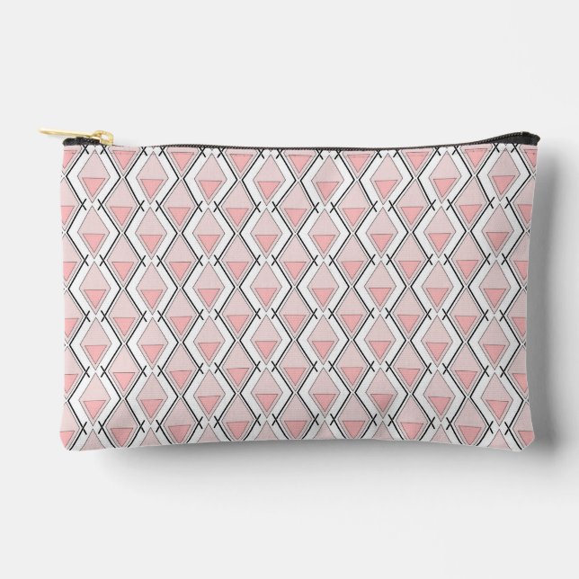 Pochette À Accessoires Motif géométrique beige rose (Recto)