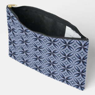 Pochette À Accessoires Motif géométrique bleu de style rétro