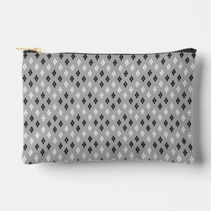Pochette À Accessoires motif géométrique fin gris noir et blanc