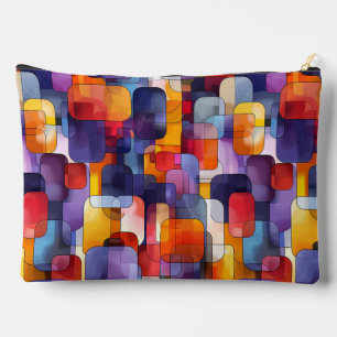 Pochette À Accessoires Motif géométrique moderne jaune violet
