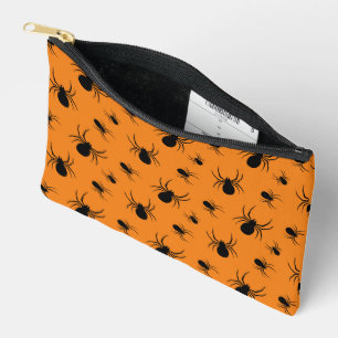 Pochette À Accessoires Motif Halloween araignées Noir et Orange