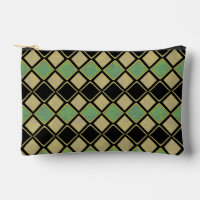 Motif Harlequin en Or, Vert et Noir