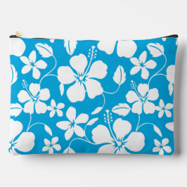 POCHETTE À ACCESSOIRES MOTIF HAWAIIAN HULA (HIBISCUS) EN BLEU