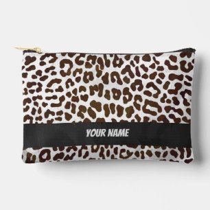 Pochette À Accessoires Motif léopard au chocolat