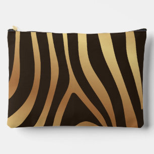 Pochette À Accessoires Motif métal Golden Zebra Stripes