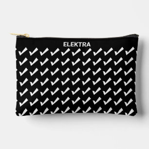 Pochette À Accessoires Motif Moderne à Damier Noir et Blanc