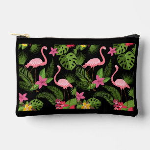 Pochette À Accessoires Motif Paon Rose avec Fleurs