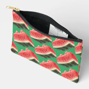 Pochette À Accessoires Motif Pastèque Juteuse : Dessin de Fruit d'Été
