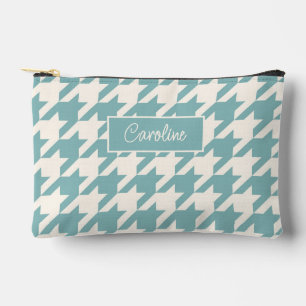 Pochette À Accessoires Motif personnalisé bleu sarcelle vert à carreaux