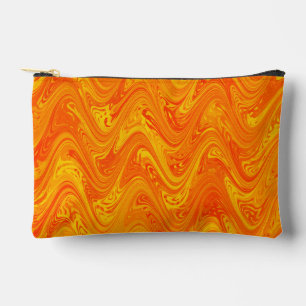 Pochette À Accessoires Motif petit orange jaune rouge marbré