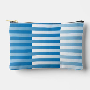 Pochette À Accessoires Motif rayé bleu blanc Petit