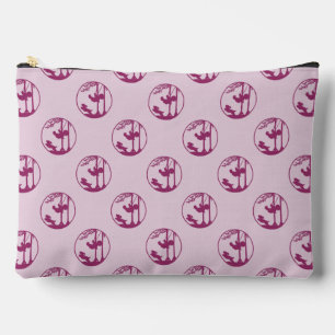 Pochette À Accessoires Motif silhouette swing magenta sur lavande