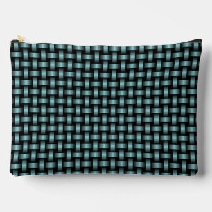 Pochette À Accessoires Motif Tissé Noir Bleu Grand