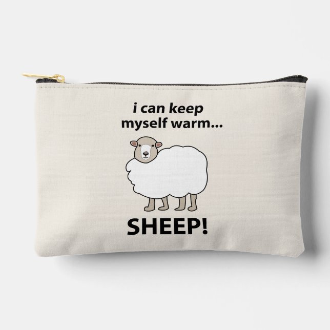 Pochette À Accessoires Moutons Je Peux Me Garder Moutons Chauds (Recto)
