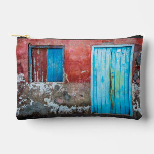 Pochette À Accessoires Mur, porte et fenêtre rouge, bleu et gris