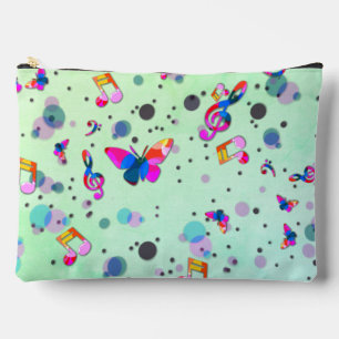 Pochette À Accessoires Musique dansante de couleurs sur fond vert