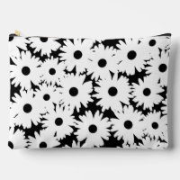 Négative Space Daisées blanc sur noir