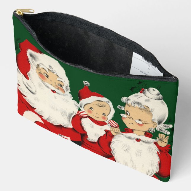 Pochette À Accessoires Noël de la famille père Noël (Ouvrir)