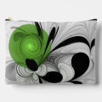 Noir Abstrait et blanc avec art fractal vert