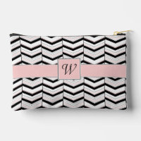 Noir Blanc et Chevron Blush