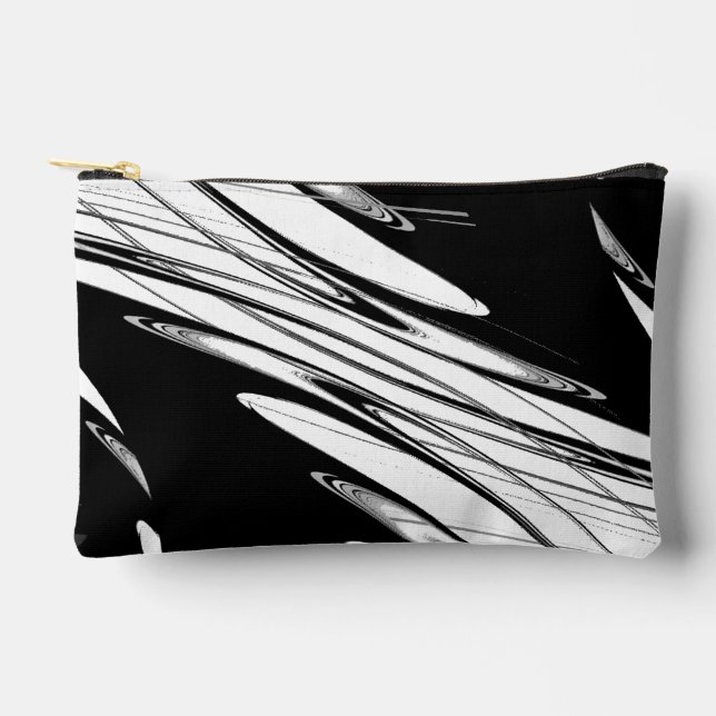 Pochette À Accessoires Noir et blanc moderne (Recto)