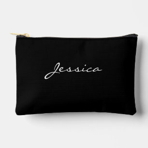 Pochette À Accessoires Noir uni Écriture Minimal Moderne Voyage Cosmétiqu