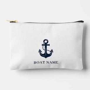 Pochette À Accessoires Nom de bateau nautique personnalisé Ancre