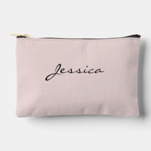 Pochette À Accessoires Nom de script rose minimaliste moderne Voyage cosm