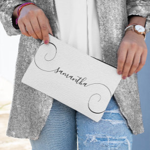 Pochette À Accessoires Nom de signature bouclée noire