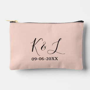 Pochette À Accessoires nom du couple de mariage lettre date fond pastel r