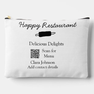 Pochette À Accessoires Nom du restaurant scan QR menu ajouter les coordon