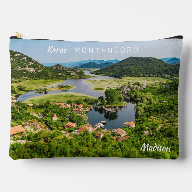 Pochette À Accessoires Nom et texte personnalisés Monténégro (Recto)