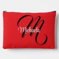 Nom initial minimaliste moderne monogramme rouge