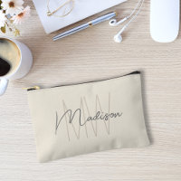 Nom Monogramme moderne Script Cream