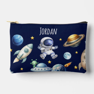 Pochette À Accessoires Nom personnalisé Astronaut Space Planètes Retour à