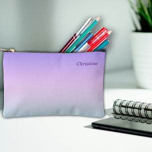Pochette À Accessoires Nom personnalisé de l'école Lilac Ombre
