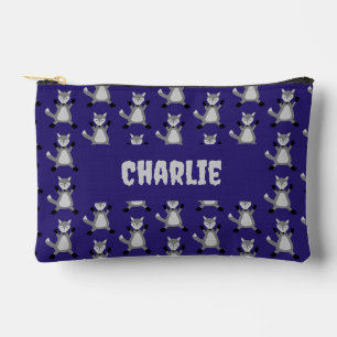 Pochette À Accessoires Nom personnalisé déplaisant Halloween Wolf