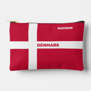 Pochette À Accessoires Nom personnalisé et texte Danemark Indicateur