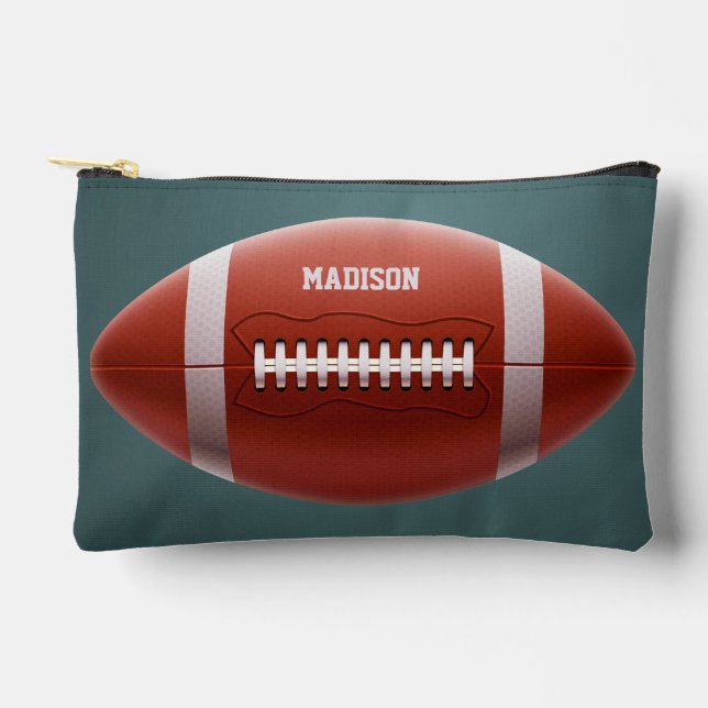 Pochette À Accessoires Nom personnalisé Football (Recto)