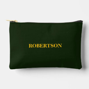 Pochette À Accessoires Nom personnalisé minimaliste vert